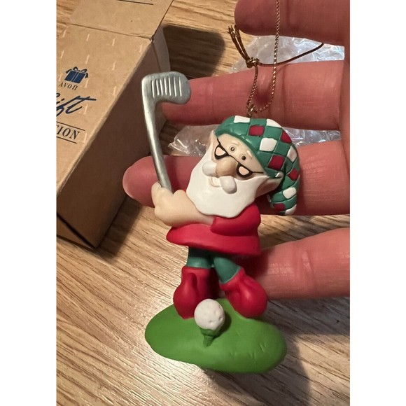 Avon Gift collection Elves Day Off Ornament Golf 1994 In Box Christmas - Picture 1 of 4